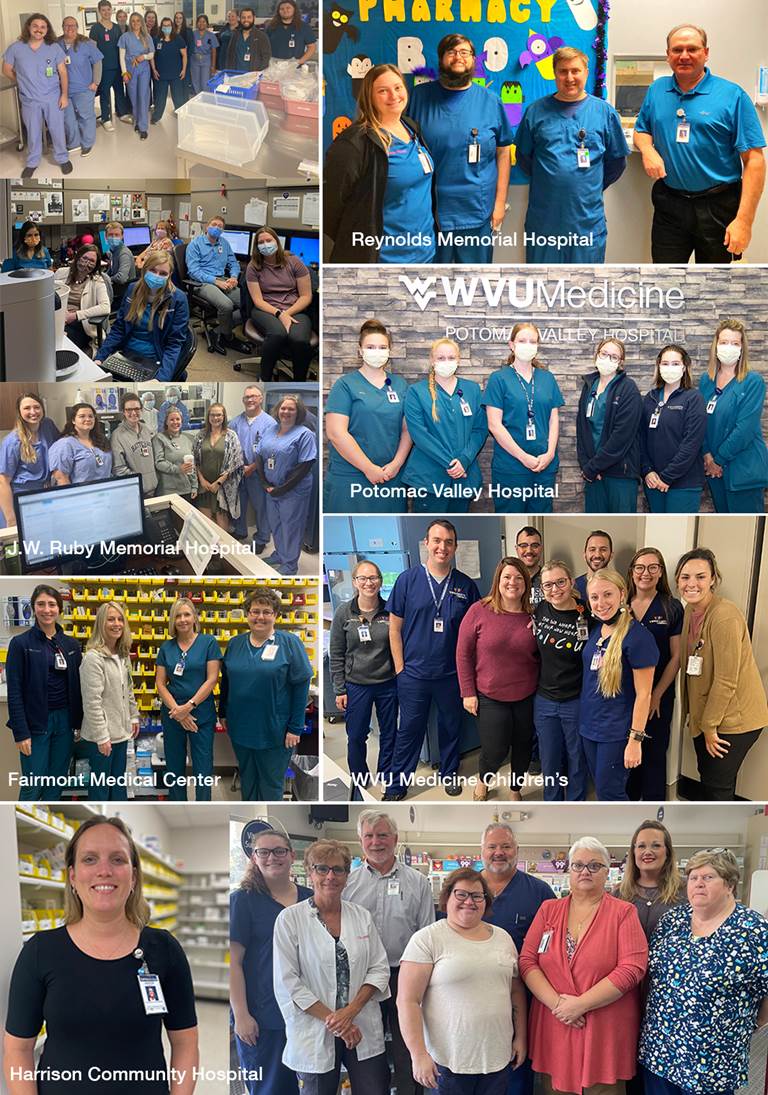 Photos of pharmacy employees from WVU Medicine Hospitals.